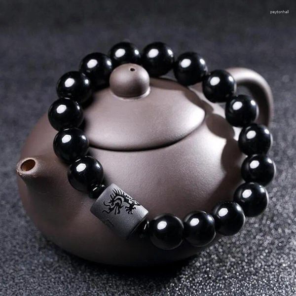 Strang natürliches schwarzes Turmalin-Armband 6/8/10 mm Steinperlen Edelstein Energie mehrschichtig Yoga Frauen Männer Geschenk