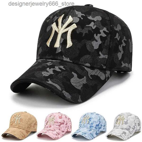 Бейсбольные кепки 3D NY с вышивкой букв для женщин и мужчин Бейсболки для мужчин Женские камуфляжные шапки Snapback Черные повседневные спортивные шапки Cap Dodgers Q231009