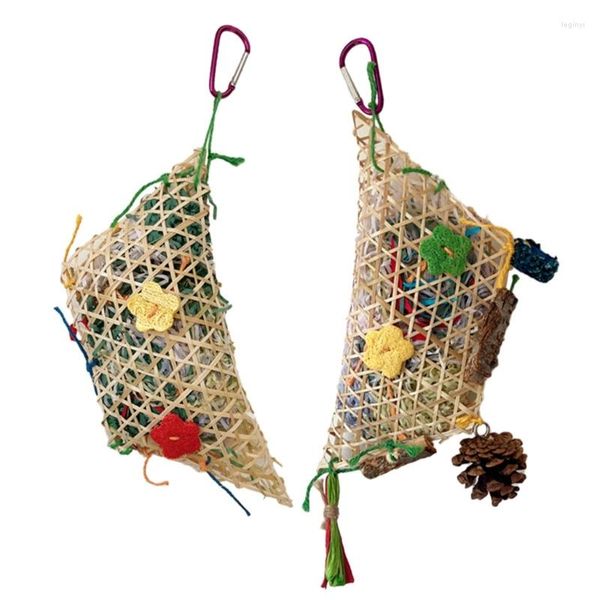Weiteres Vogelzubehör, Kauspielzeug, buntes Futterschredderpapier mit Metallhaken für Sittiche