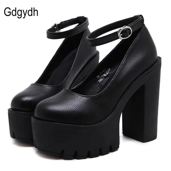 Sapatos de vestido Gdgydh primavera outono casual sapatos de salto alto sexy ruslana korshunova saltos grossos bombas de plataforma preto branco tamanho 42 231006