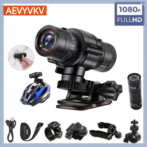 Wetterfeste Kameras F9 Action Kamera HD 1080P Fahrrad Motorrad Helm Camcorder Outdoor Sport DV Video DVR Audio Recorder Dash Cam für Auto Fahrrad 231007