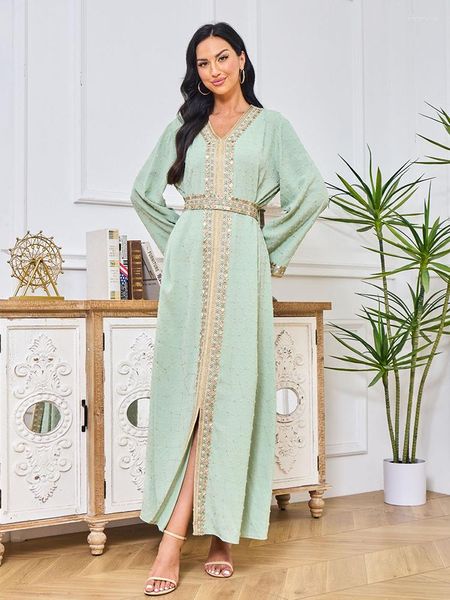 Этническая одежда, вышитое платье для женщин, Дубай, элегантный мусульманский халат с длинными рукавами, исламские турецкие марокканские платья, Джалабия, Рамадан