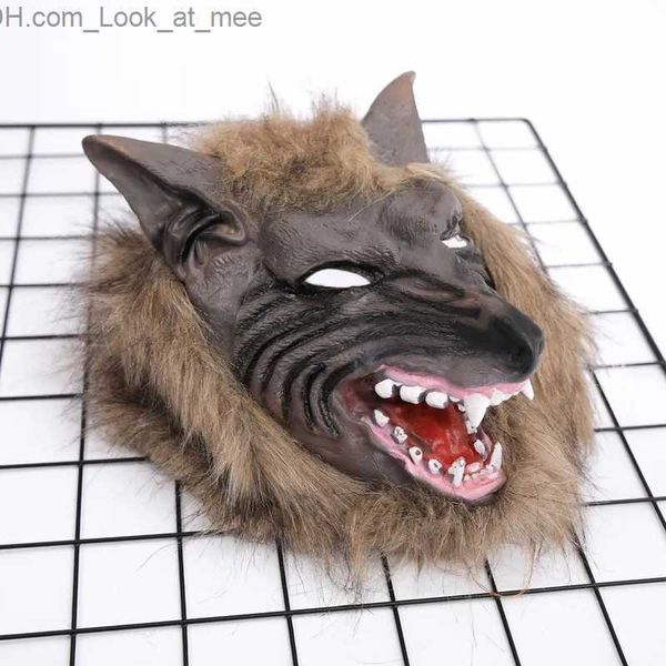 Party Masken Halloween Latex Gummi Wolf Kopf Haar Maske Werwolf Handschuhe Kostüm Party Scary Decor Maskerade Requisiten Q231009