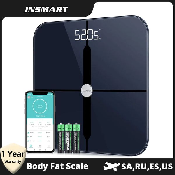 Весы для веса тела INSMART Smart Weight Scale Цифровые весы для измерения жира в организме Балансные биоимпедансные весы для ванной комнаты Анализатор состава ИМТ для человека 231007