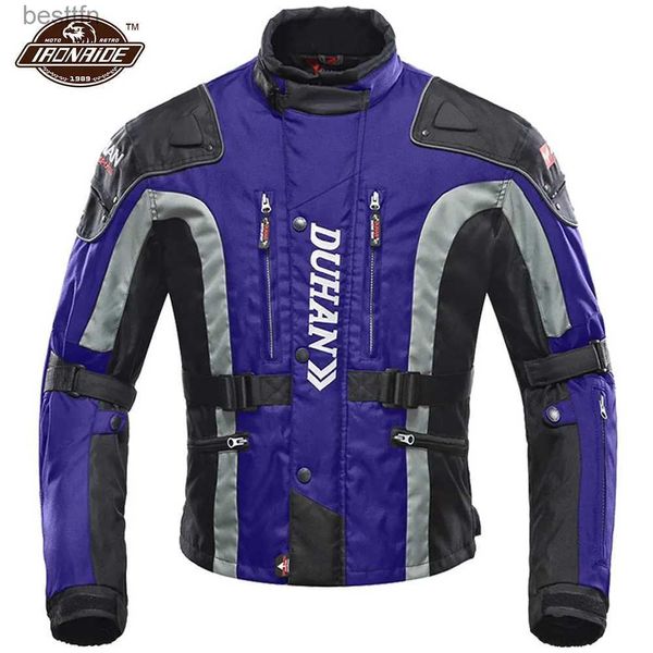 Altro abbigliamento DUHAN Giacca da moto blu Abbigliamento protettivo antivento Giacca da moto + Pantaloni Set Tuta da corsa per motociclista da motociclista per 4 stagioniL231007