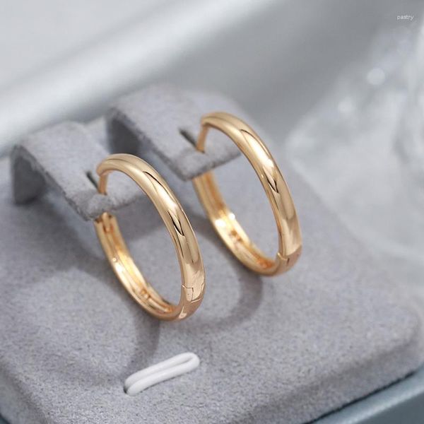 Ohrhänger Gulkina 2023 Trend schlichter Ring Damen 585 Roségold Farbe glänzend englische Mode exquisiter Schmuck
