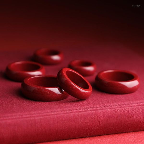 Cluster-Ringe FENGSHUI CINNABAR RING Rot Feng Shui Reichtum gedeihen für Frauen Mädchen mit Steinen Glücksschmuck Accessor