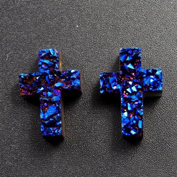 Natürliche Achat Druzy Blau Farbe Brutto Halskette Stein Herstellung Schmuck Anhänger Medaillons290A
