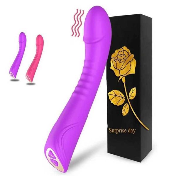 Yetişkin Seks Oyuncakları Kadınlar İçin Dildo10 Mod Tek Baş Vibratör Kadın Seks Oyuncakları Yeni Silikon Güçlü Şok AV Sopa Mastürbasyon Enstrümanları Yumuşak Masaj