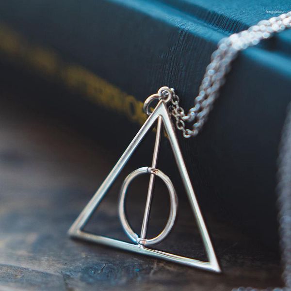 Anhänger 925 Sterling Silber HP Potters Film Cosplay Death Hallows Halskette Anhänger Schmuck Zubehör für Frauen Männer Fans Sammlung Geschenk