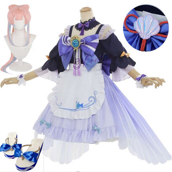 Spiel Genshin Impact Cosplay Sangonomiya Kokomi Maid Kostüm Nettes Lolita Kleid Frauen Mädchen Kostüm Halloween Kleid Outfitcosplay