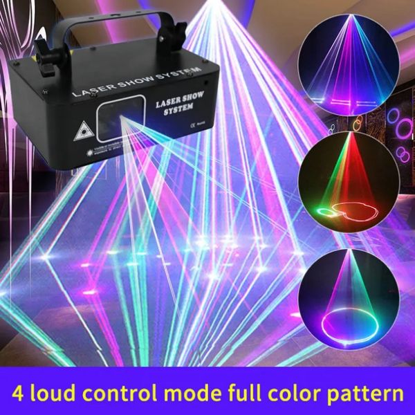 Yeni 500MW RGB Lazer Işın Hattı Tarayıcı Projektör DJ Disko Sahne Aydınlatma Efekt Dans Partisi Düğün Tatil Barı DMX Işıklar