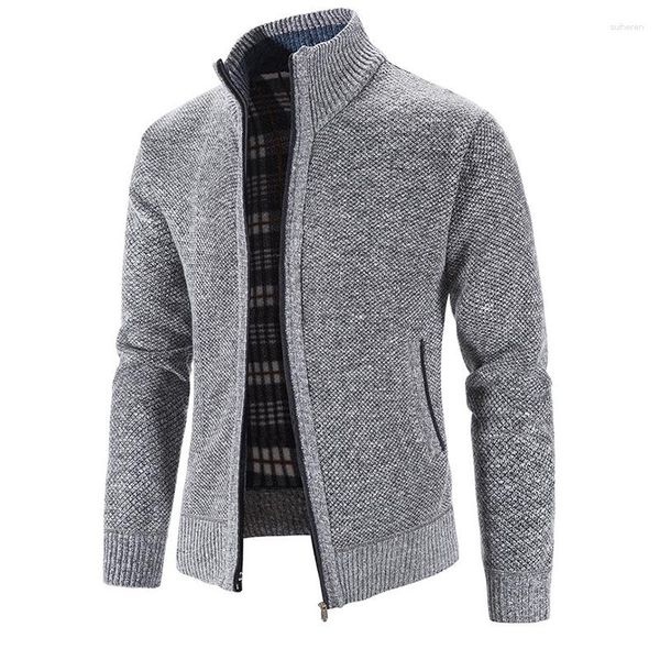 Maglioni da uomo Autunno Inverno Velluto Spessore Caldo Maglieria Giacca Cappotto Gioventù Slim Fit Cardigan con filo Maglione streetwear