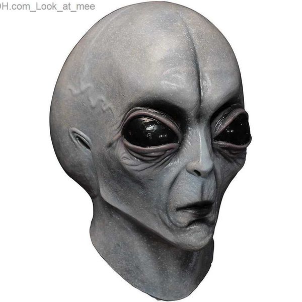 Party Masken Area 51 Alien Helm Maske Halloween Cosplay Horror Lustiger Latex Voller Kopfschmuck Lustige Horror Mascaras Halloween Kostüm Maskery Q231007