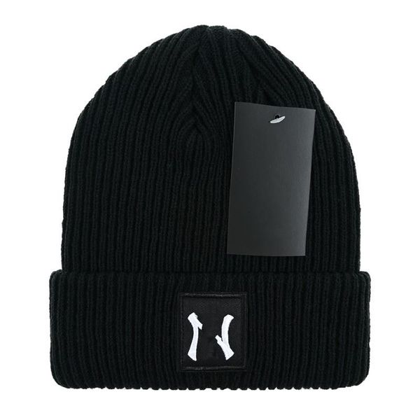 Beanie/Totenkopfkappen 2023 Neue Mode Strickmützen für Frauen Stickerei NY Beanie Hut Winter Warme Männer Hüte Unisex Beanies Skullcap Caps Hip Hop