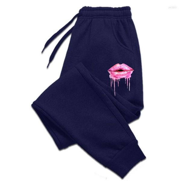 Männer Hosen Sommer Cartoon Lip Lustige Damen Aquarell Sexy Mann Mode Plüsch Stilvollesweatpantshosen Für Herren Dame