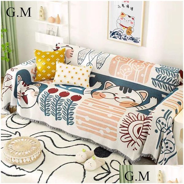 Decken Nordic Cotton Sofa Wurfdecke Gestrickte Er mit Quasten Ins Stil Outdoor Picknick Tapisserie Für Bett Drop Lieferung Home Garde Dh0Xj