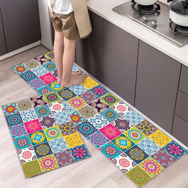 Tapetes Moda Simples Estilo Nórdico Tapete de Cozinha Boa Qualidade Impresso Casa Hold Tapete Long Strip Porta Mat Modern Home Decor 231006