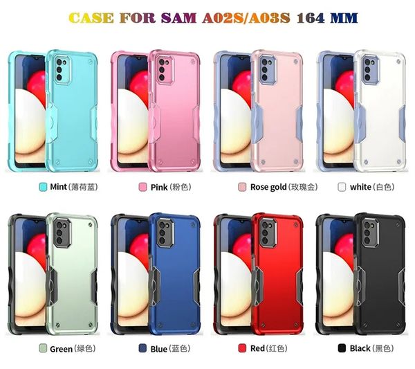 TPU + PC Hard Armor Handyhülle Wärmeableitung im Inneren der Telefonabdeckung für Samsung Galaxy A73 A03 A02S Dual Layer Case