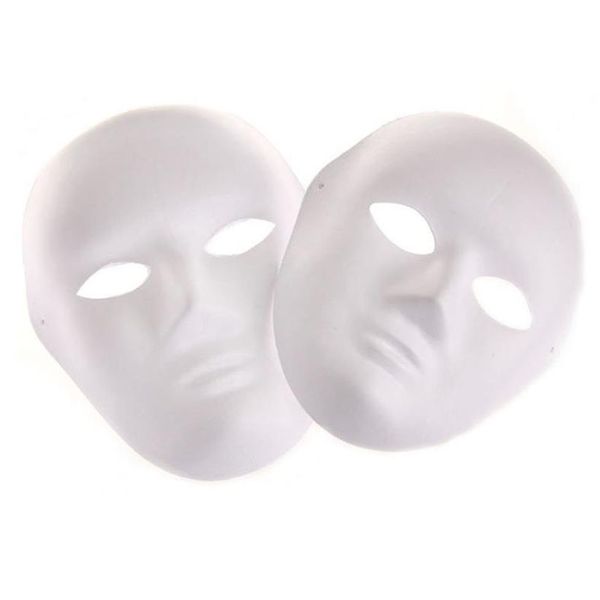 Máscara de máscaras brancas inteiras em branco mulheres homens dança fantasia cosplay festa máscara diy alta qualidade 2395