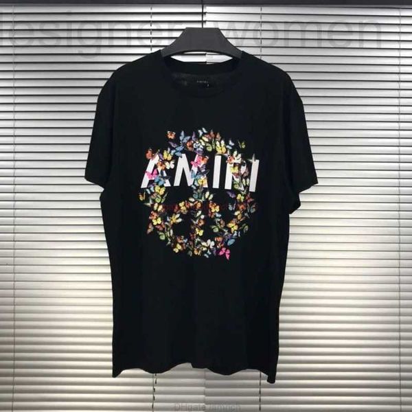 Erkek Tişörtler Tasarımcı Moda Giyim Amires Tees Am Tshirt Amies Kelebek Mektup Marka Erkek Kadınlar Çiftler Yuvarlak Boyun Kısa Kollu Lüks Casu 77kl