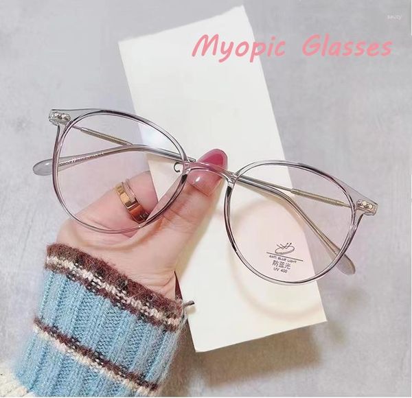 Óculos de sol unissex lente especial miopia galsses tendência retro anti-azul luz curta-visão óculos homens mulheres claro óculos ópticos