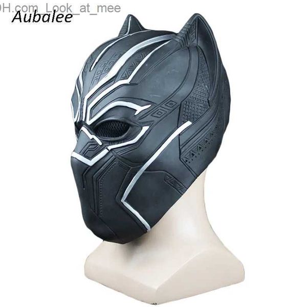 Maschere per feste Maschera di pantera leopardo nero Maschera per feste in morbido lattice Adulto Fantastico casco per gatto nero Cosplay per Halloween Q231007