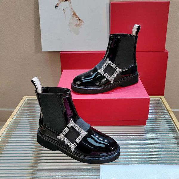 Botas femininas de grife tornozelo preto martin elástico salto alto bota e inverno plano luxo