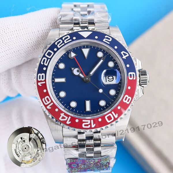 C-Factory Watch GMT 3285 Batgirl Sprite Sol El Siyah Dial Seramik Çerçeve Otomatik Hareket Bantman Kök Beer Holluwatch GMT TIM