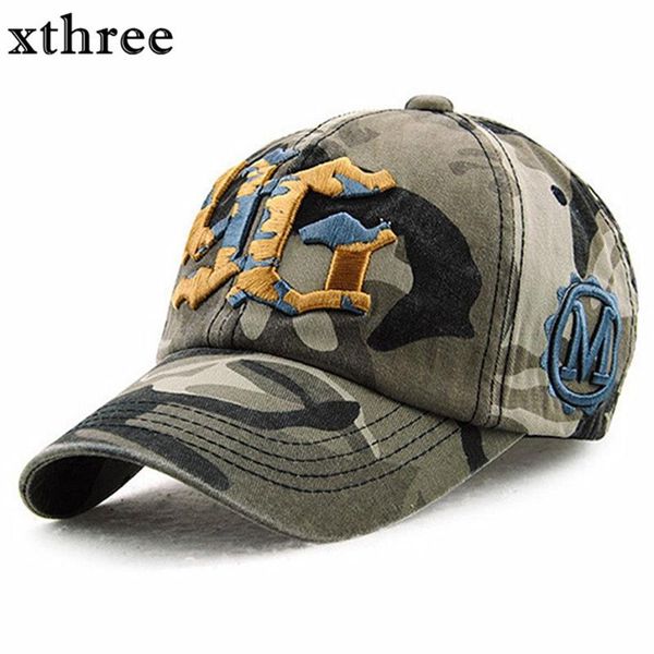 Ballkappen XThree Camouflage Baseball Cap Snapback Hut für Männer Frauen Gorra Casquette Bone Swag Whole215P