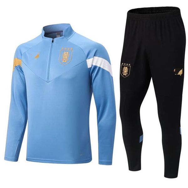 22-23 Uruguay Futbol Hayranları Erkeklerin Trailsuits Logo Nakış Futbolu Egzersizi Açık Gezi Jogging Shirt271o