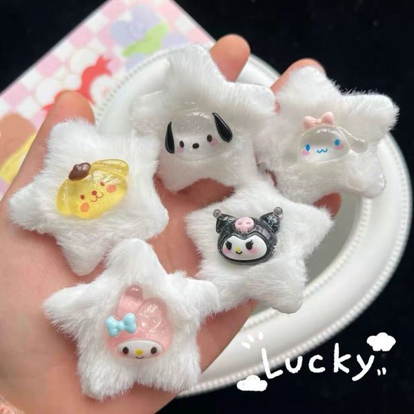 Forcine in peluche White Star Duckbill Kuromi Cute Kids Clip di capelli per bambini Side Bang Copricapo Accessori per capelli ragazza 2782