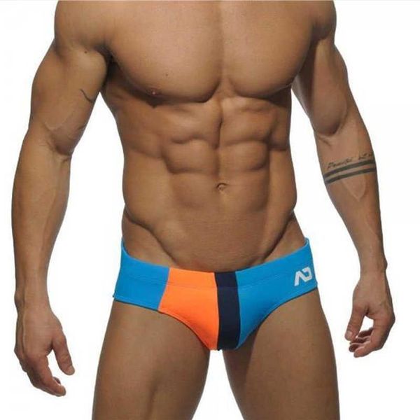 Roupa de banho masculina impressão roupa de banho 2021 sexy verão maiô briefs cintura baixa maiô bulge beach wear moda 260g