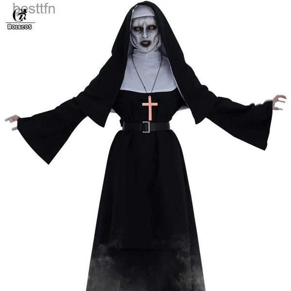Themenkostüm ROLECOS The Nun Cosplay Come Horrorfilme Cosplay Cross Ghost Halloween Come The Conjuring Black Women Halloween ComeL231007