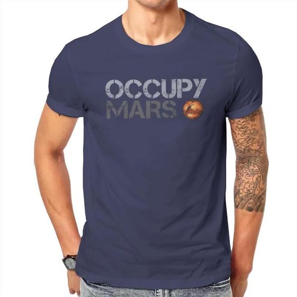 Homens camisetas Mars 2022 Space Explorers ocupam clássico camiseta de alta qualidade gráfico homens verão manga curta algodão harajuku t2389