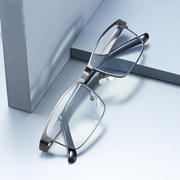 Óculos de sol óculos de leitura de negócios homens mulheres anti luz azul bloqueando presbiopia óculos unissex tr90 metal prescrição óculos quadro