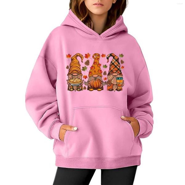 Damen-Kapuzenpullover für Frühling und Herbst, locker, groß, lässig, Halloween, Druckknopf-Hoodie, weiches Sweatshirt, Damen-Sweatshirt vorne