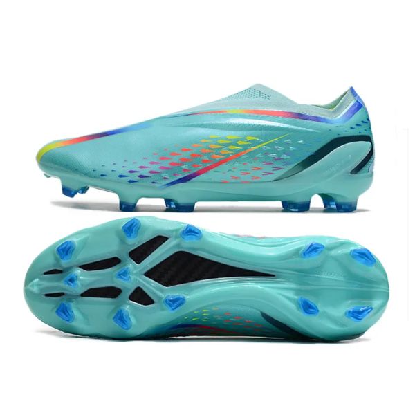 2023 Scarpe da calcio X Speedportal FG Uomo Tacchetti firmati senza lacci Clear Aqua Nightstrike Beyond Fast Pearlized Dati di gioco Scarpe da calcio basse verde solare Taglia 39-45