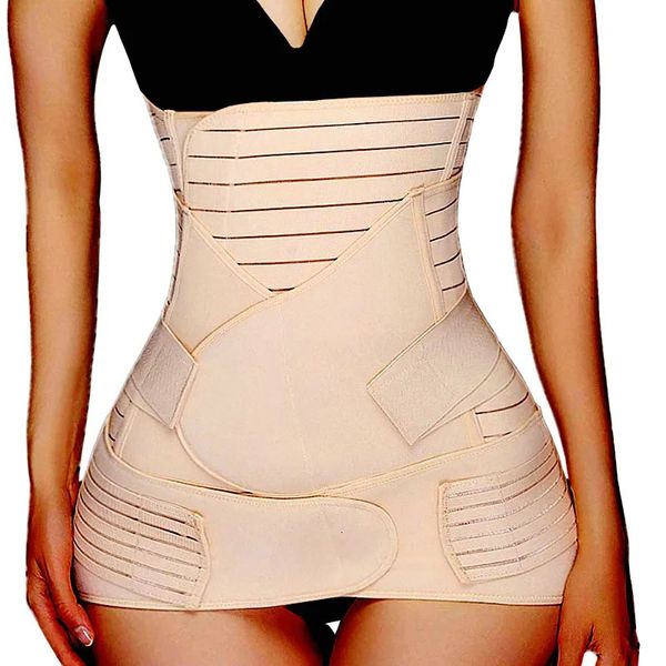 Cintura barriga shaper 3 em 1 pós-parto cinto banda cintas espartilho corpo cinta pós-natal csection trainer pelve envoltório shapewear 231007