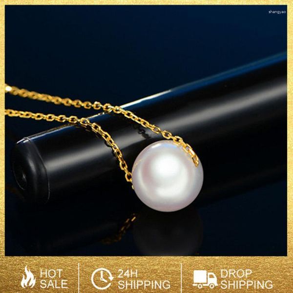Collane con ciondolo Accessorio semplice Collana di perle versatile con catena a colletto chiuso Elegante stile classico lungo