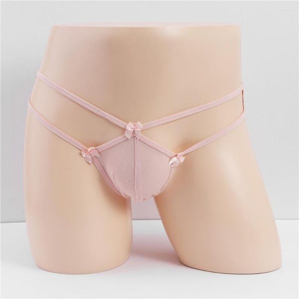 Cuecas sexy sissy sheer briefs tamanho grande roupa interior homem gay ver através de calcinha de arco bonito cross-dresser transparente erótico