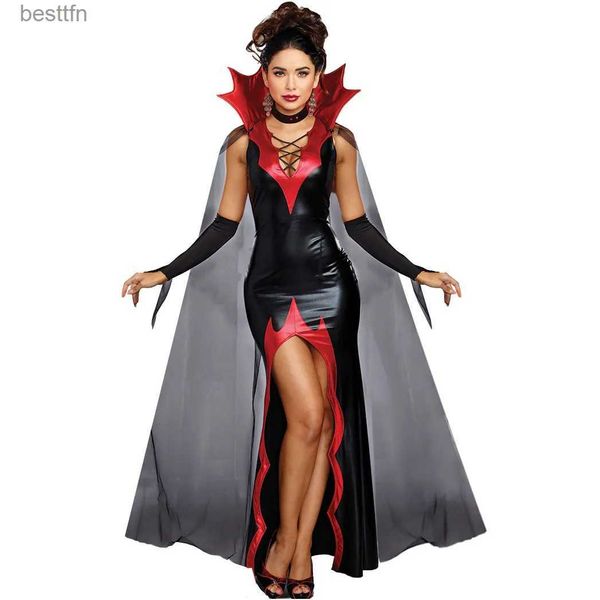 Thema Kostüm Halloween Cosplay Come Vampir Hexe Kleid Frauen Lackleder Prom Magic Fe Dämon Rollenspiel Umhang Karneval Dress UpL231007