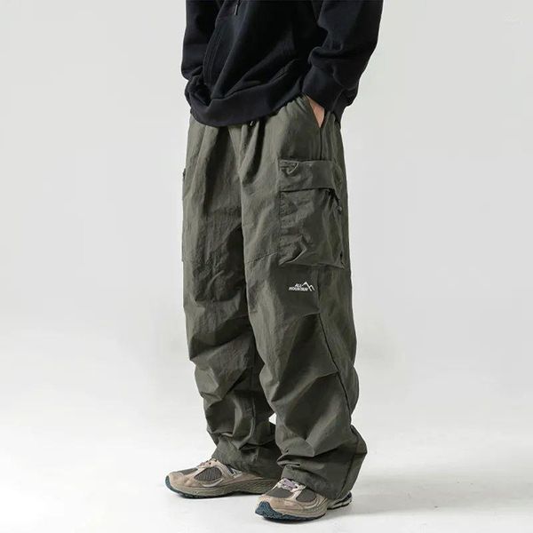 Pantaloni da uomo EBAIHUI Pantaloni da alpinismo maschili casual in tinta unita giapponese Pantaloni da lavoro impermeabili americani Sport