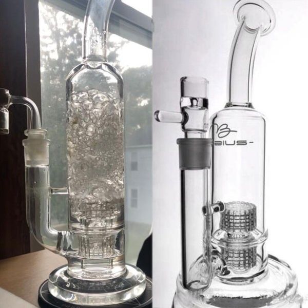 BIG Mobius Glass bong pipa ad acqua in vetro dab rig Double Stereo Matrix Perc con giunto da 18 mm Tubo per bruciatore a olio in vetro