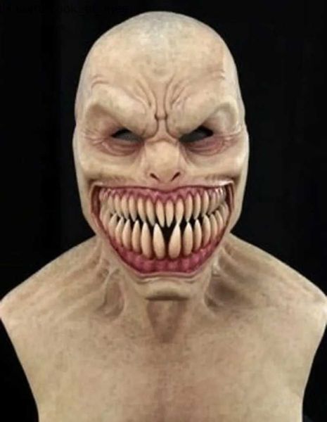Máscaras de festa Halloween Horror Headgear Latex Clown Mask Devil Face Cover Terror Creepy Gagtooth Demon Halloween Mask Cosplay Costume Props Q231007