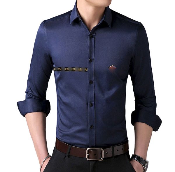 Весенне-осенний стиль, деловая и досуговая клетчатая рубашка, мужская рубашка в клетку с длинными рукавами, рубашка из чистого хлопка
