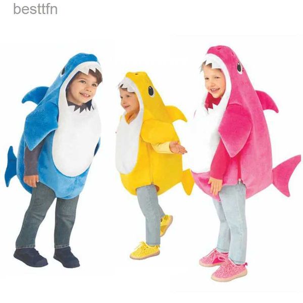 Tema traje nova chegada unissex criança família tubarão crianças halloween 3 cores cosplay bebê comesl231007