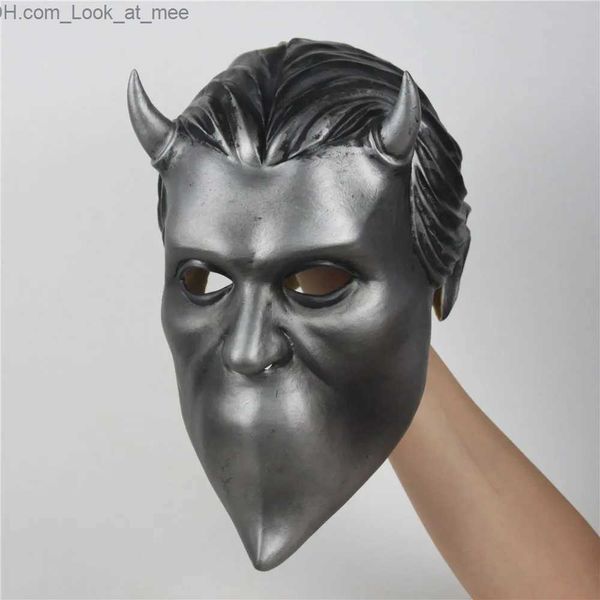 Partymasken Ghost Latex Maske Kopfbedeckung Rock Roll Nameless Ghoul Band Grucifix Papa Emeri Erwachsene Latex Helm Maske Halloween Cosplay Kostüme Q231009