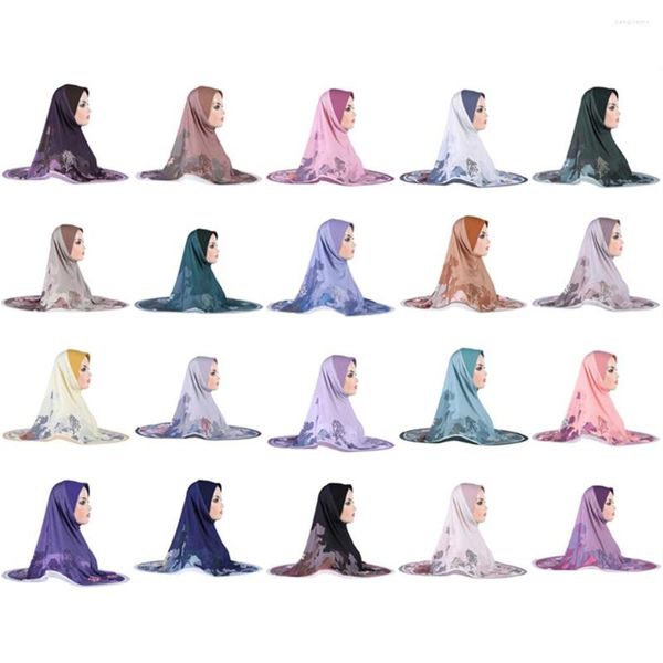 Abbigliamento etnico Donne musulmane di alta qualità Sciarpa Hijab istantanea Stampa Copertura completa Berretto Burqa Amira Islam Cappello da preghiera Velo Scialle arabo Copricapo