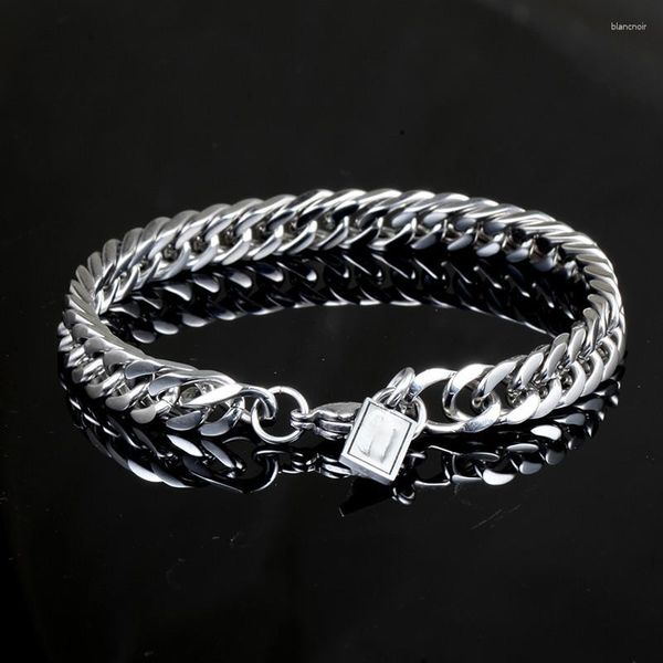 Braccialetti a maglie Fibbia di sicurezza Bracciale da uomo Bracciale Buddha Colore argento antico Punk Catena a cordolo Regali di gioielli